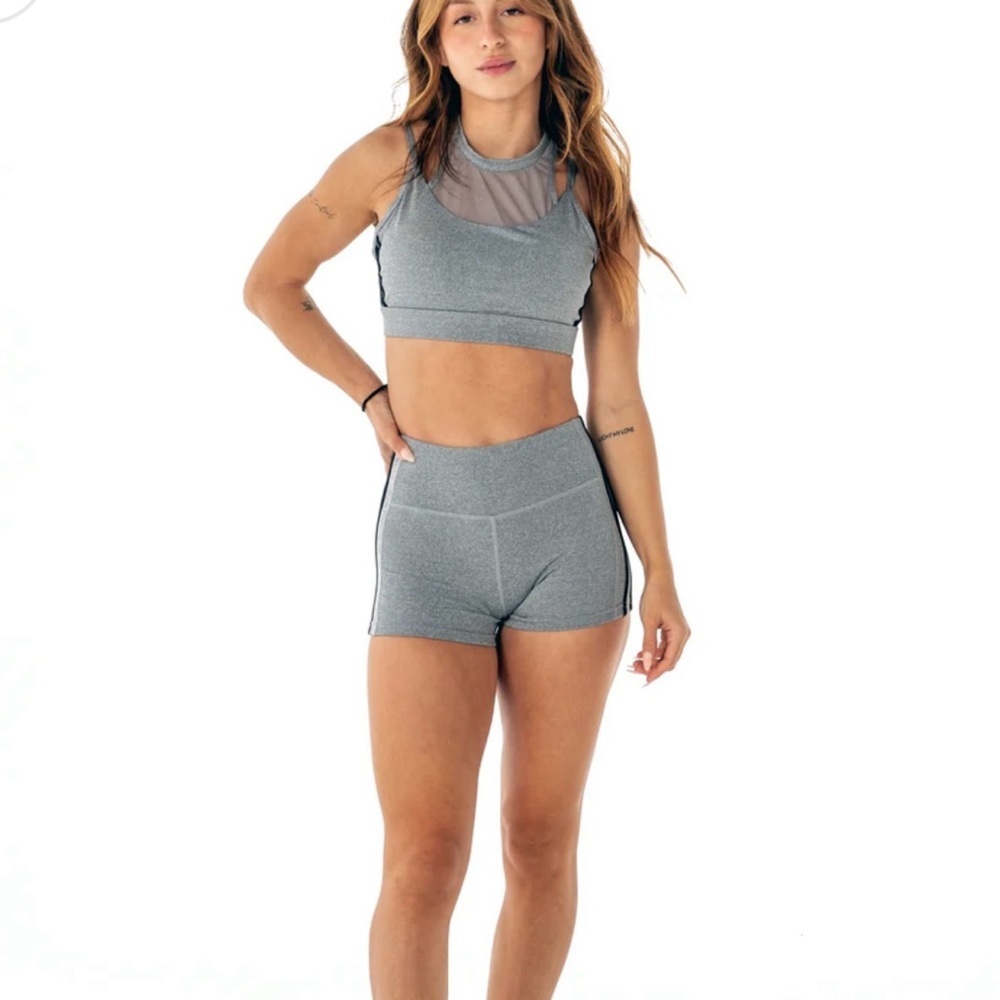 The Barbell Cartel Legacy Shorts Heather Gray Biker Athletic Gym Size Small